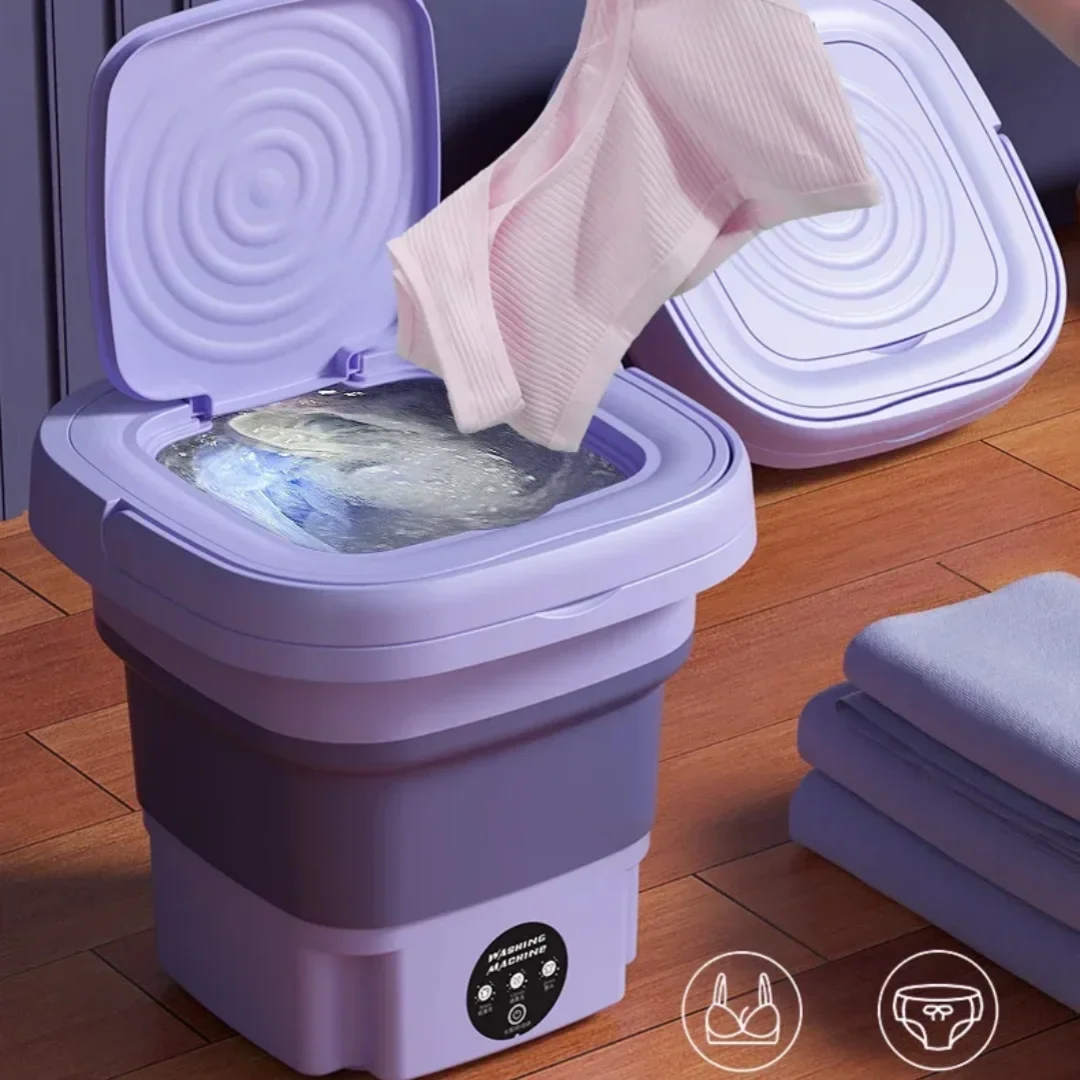 6.5L Portable Small Foldable Washing Machine with Spin Dryer For Socks Underwear Panties Washer Household Mini Washing Machine