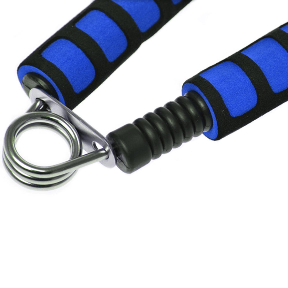 1-Pack Foam Hand Gripper with 55LB Strength, Ergonomic Non-Slip Grip & Springs - Red/Blue for Home Gym, CrossFit, Wrist & Arm Strength Training, Hand Grip Strengthener
