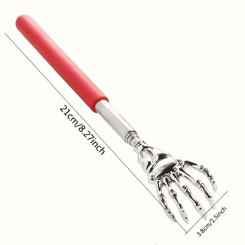 3 colors available - 1pc adjustable stainless steel back scratcher with extendable claws, ergonomic handle, portable and perfect for massage and scratching