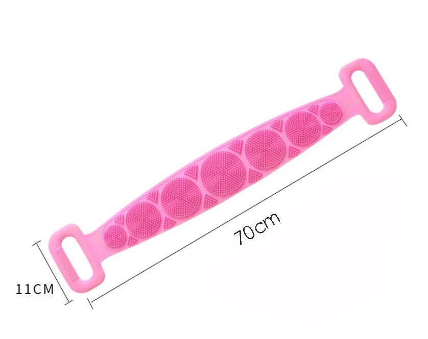 Body Scrubber Silicone Bath Brushes Shower Exfoliating Brush Belt Back Scrub Body Cleaner Cleaning Strap Bathroom Accessories