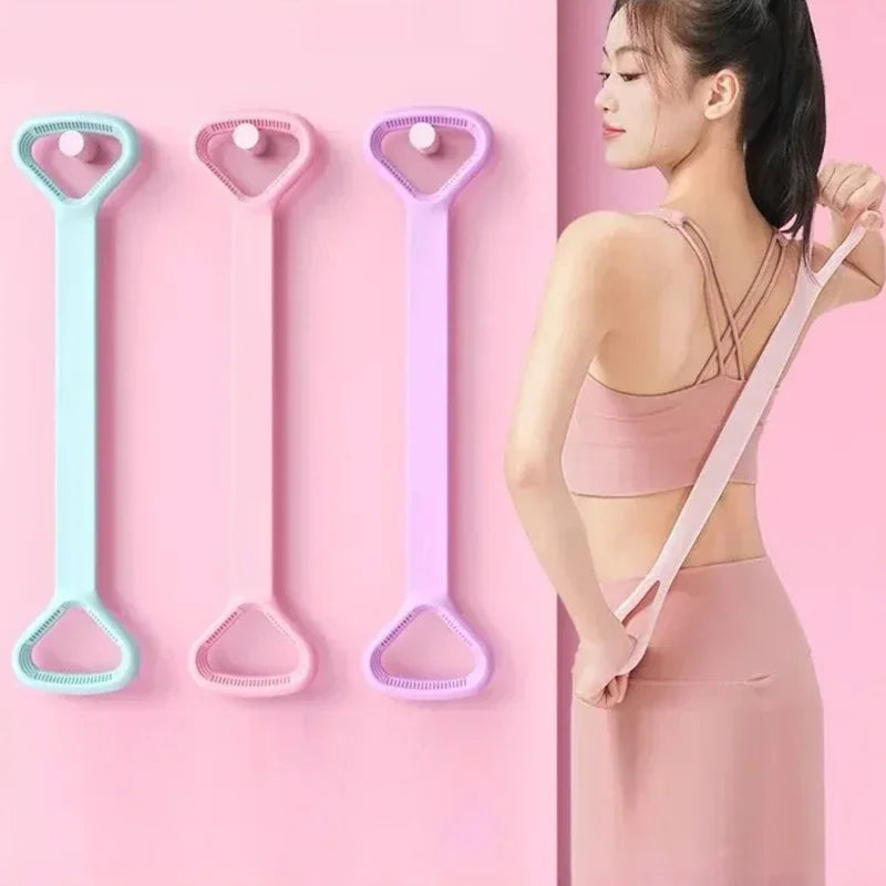 1PCS Fitness Stretching Belt With 8 Shaped Puller Arm Back Training Elastic Rope Yoga Auxiliary Exercise Equipment Home Female