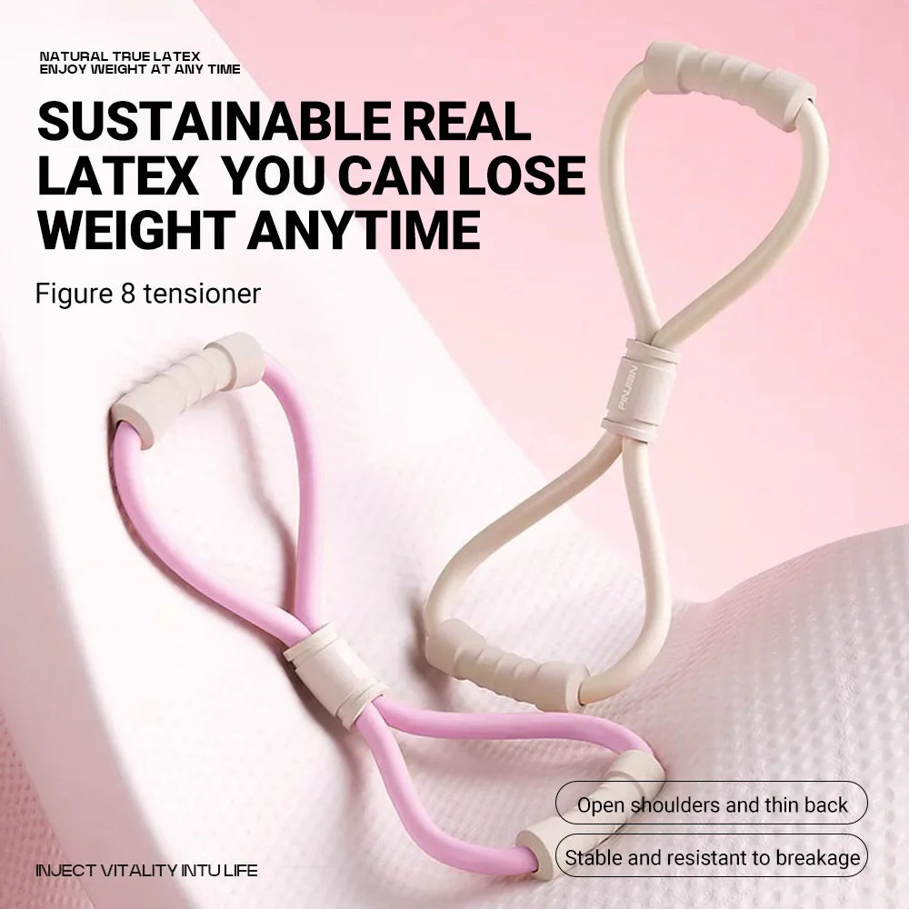 Tension Rope Yoga Gym Latex Rubber Arm Resistance 8-shaped Fitness Strength Equipment Home Gym Chest Expander Elastic Band