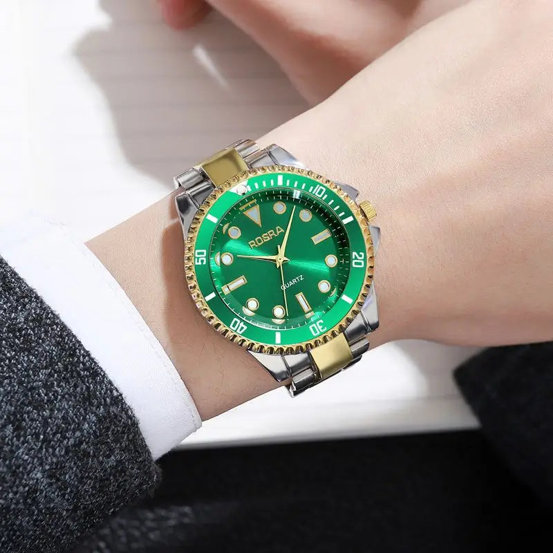 High-End Men's Business Temperament Quartz Steel Belt Round Watch Mature Men's Sign Leisure Sports Clock