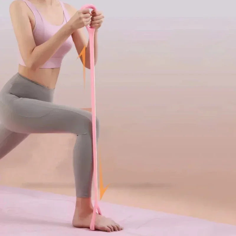 1PCS Fitness Stretching Belt With 8 Shaped Puller Arm Back Training Elastic Rope Yoga Auxiliary Exercise Equipment Home Female