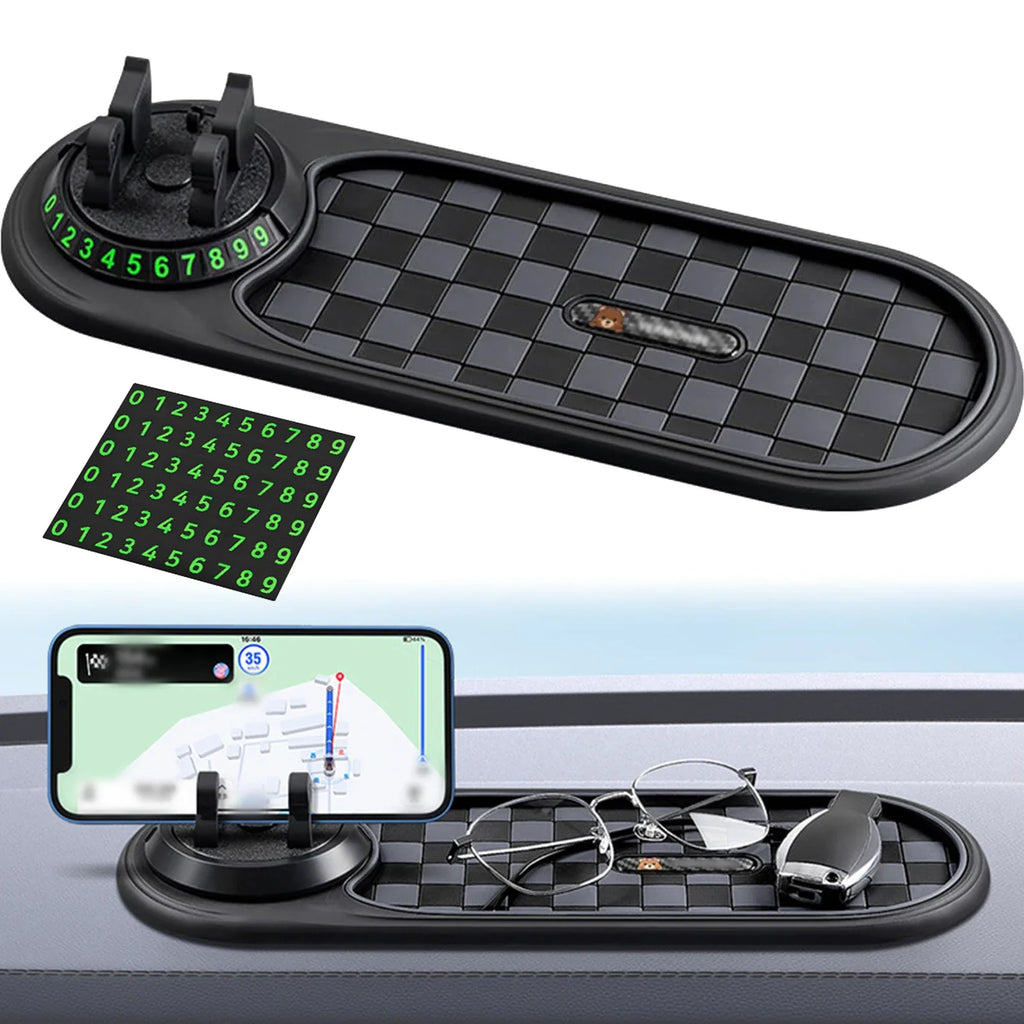 Phone Holder Anti-Slip Mat Holder for Dashboard with 360° Rotatable Phone Holder for Cell Phone Keys Sunglasses