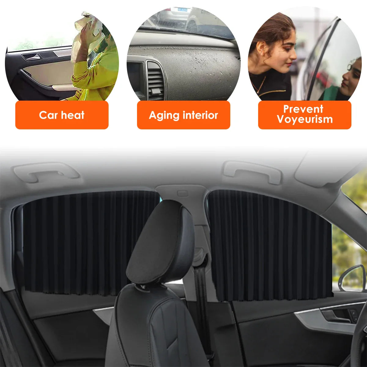 4pcs Car Sunshade Magnetic Side Window Curtain Auto Window Sun Shade Privacy Sun UV Protection Window Shield Car Interior Access