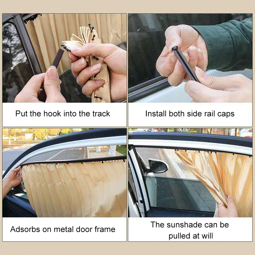 4pcs Car Sunshade Magnetic Side Window Curtain Auto Window Sun Shade Privacy Sun UV Protection Window Shield Car Interior Access