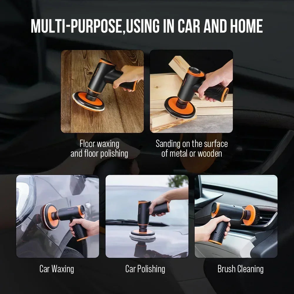 100W/148W Wireless Waxing Machine Car Polisher Machine Mini Wireless Electric Polishing Machine Paint Surfaces Floor Repair Tool
