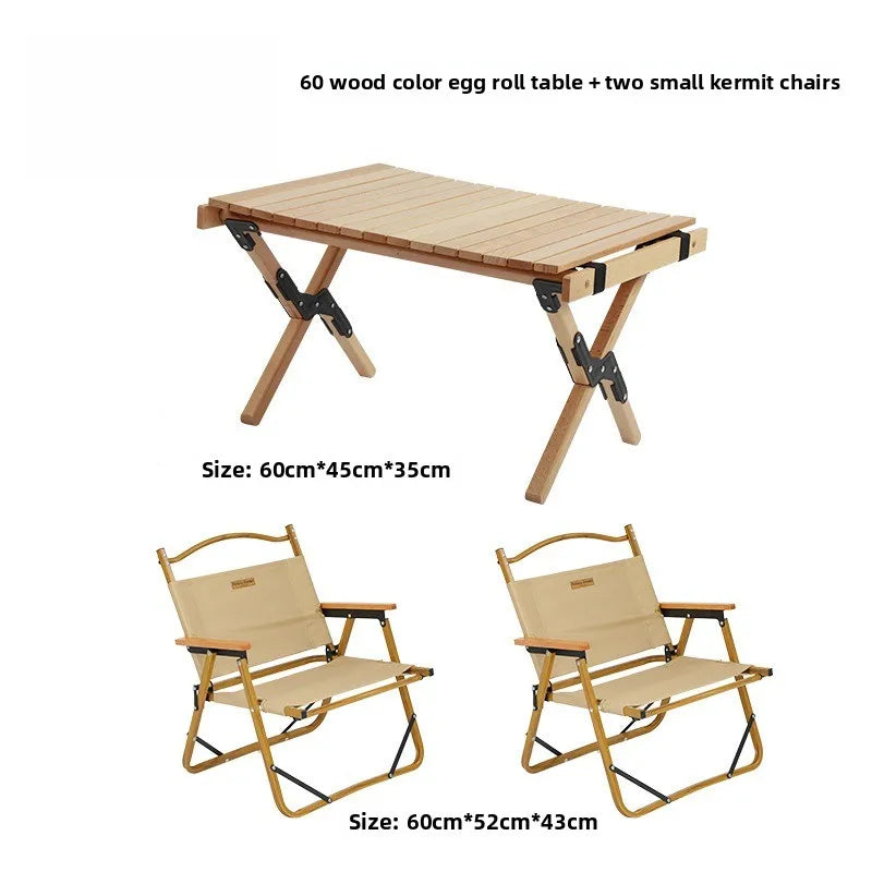 Outdoor Aluminum Alloy Kermit Chair Wood Grain Folding Portable Leisure Fishing Chair