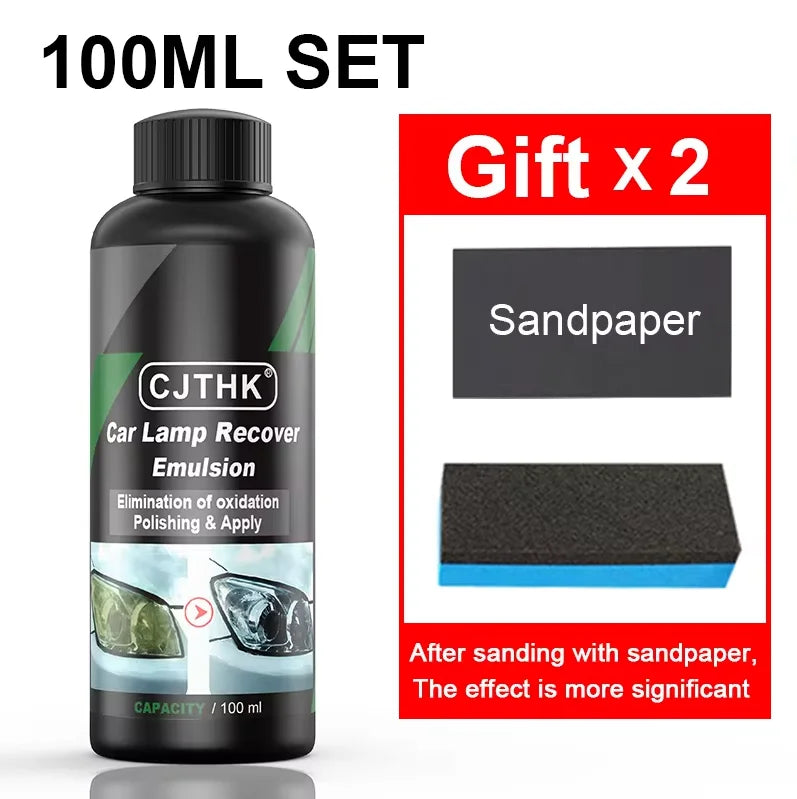 Car Headlight Restoration Polishing Kits Headlamp Scratch Remover Repair Cleaning Paste Remove Oxidation Headlight Polish Liquid