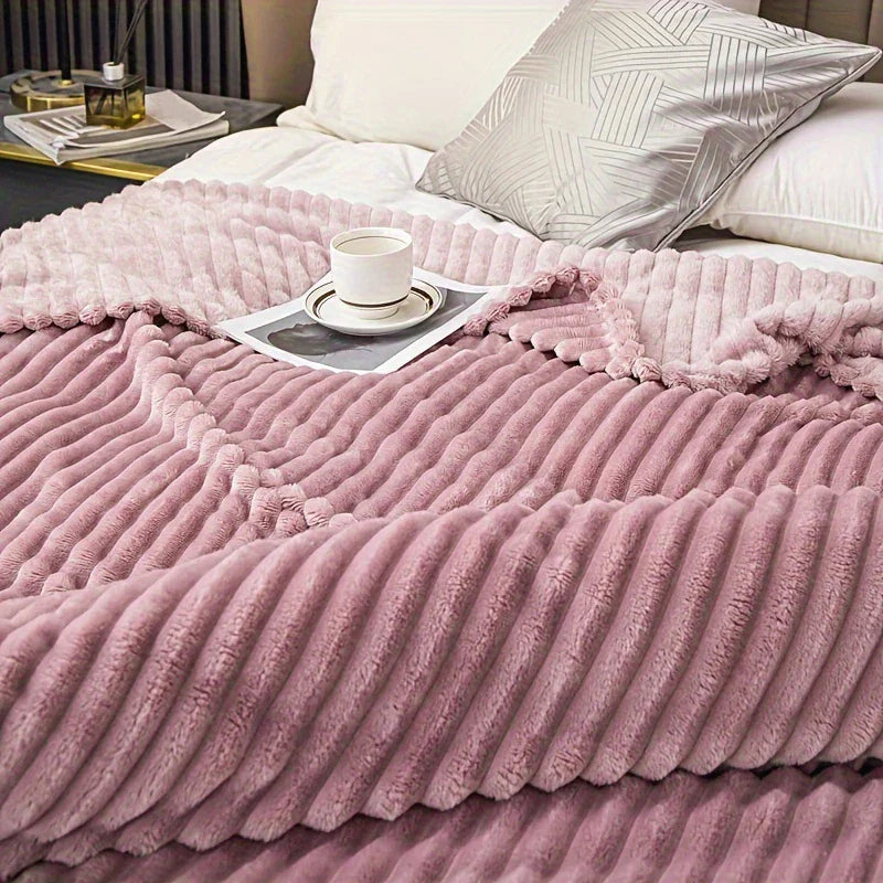 Imitation Rabbit Velvet Autumn Warm Bed Blanket or Blanket and Pillowcase Soft Warmth Winter Sofa Blankets for Throw Lap Blanket