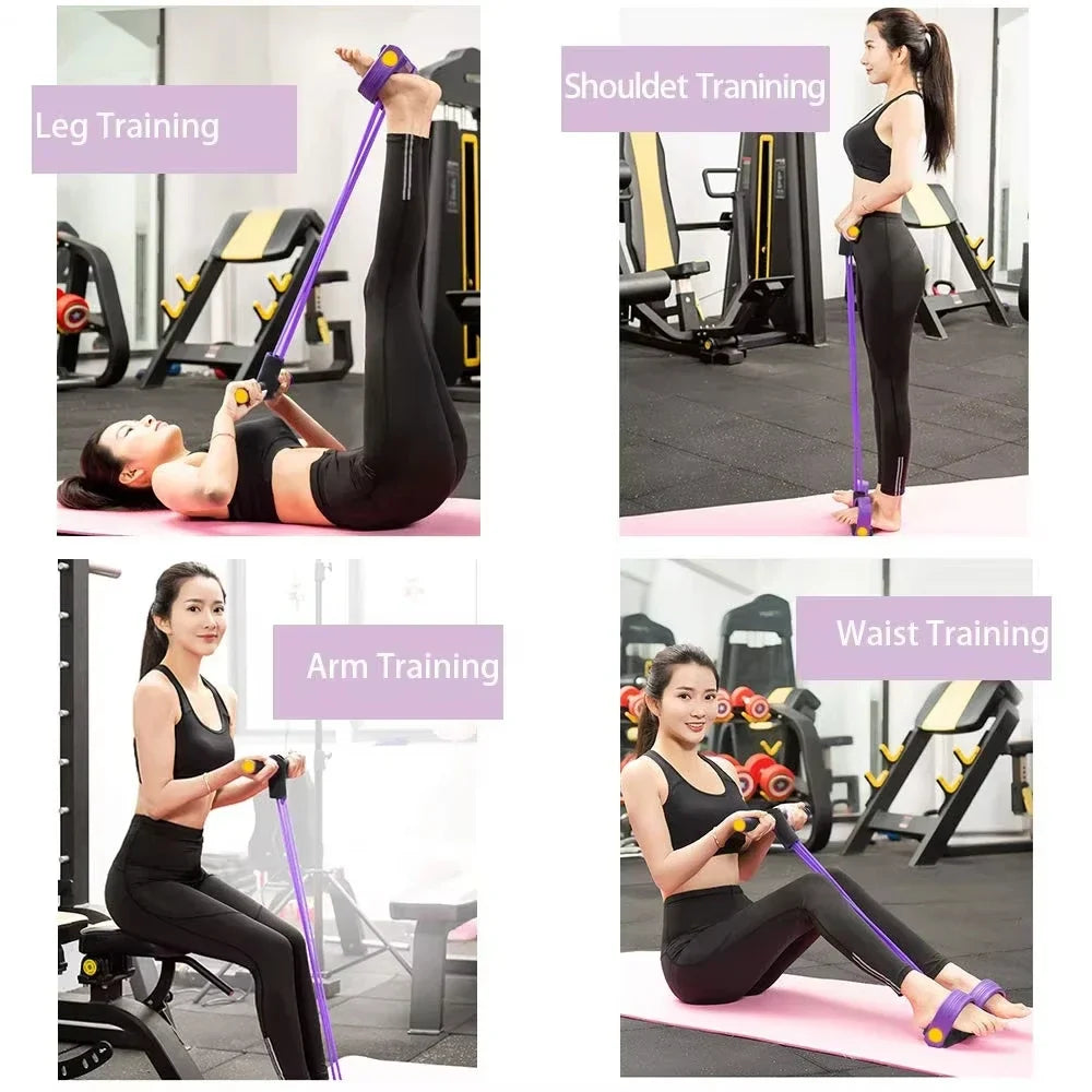6-Tube Yoga Exercise Band Pedal Puller Band Elastic Pull Rope Flexipull Weerstandstrainer Resistance Bands for Abdomen Wais H4R6