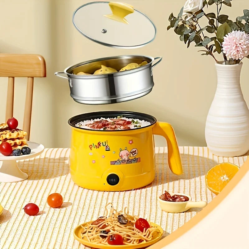 US Plug Multifunctional Electric Hot Pot,Electric Steaming Pot,Anti Dry Burning Single Layer Double Layer Electric Boiling Pot