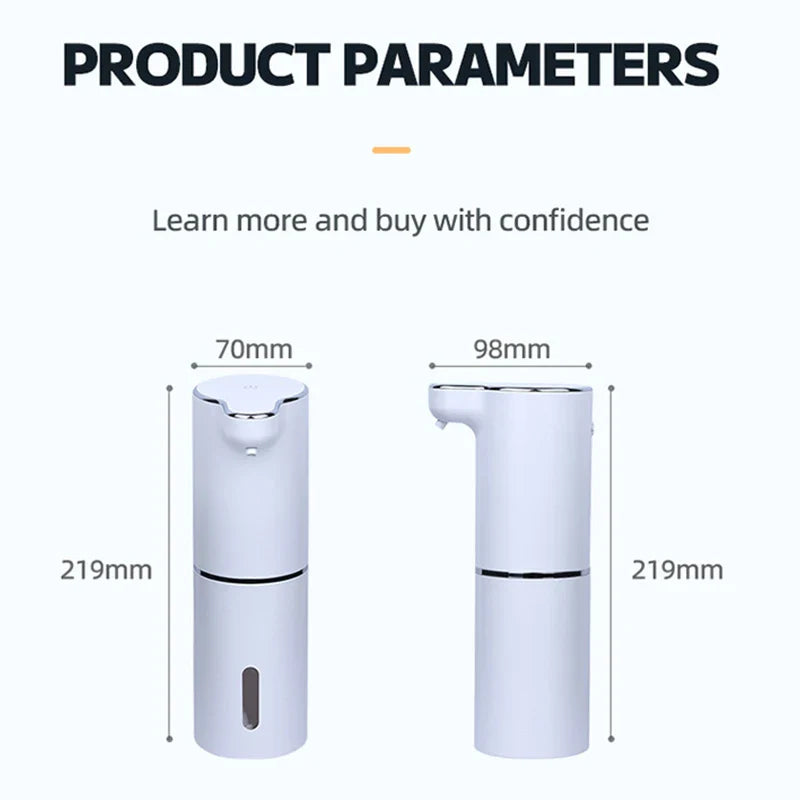 New Wall Mounted Automatic Soap Dispenser Foam Smart Hand Washing Machine 300ml Liquid Rechargeable Bathroom Induction Sensor