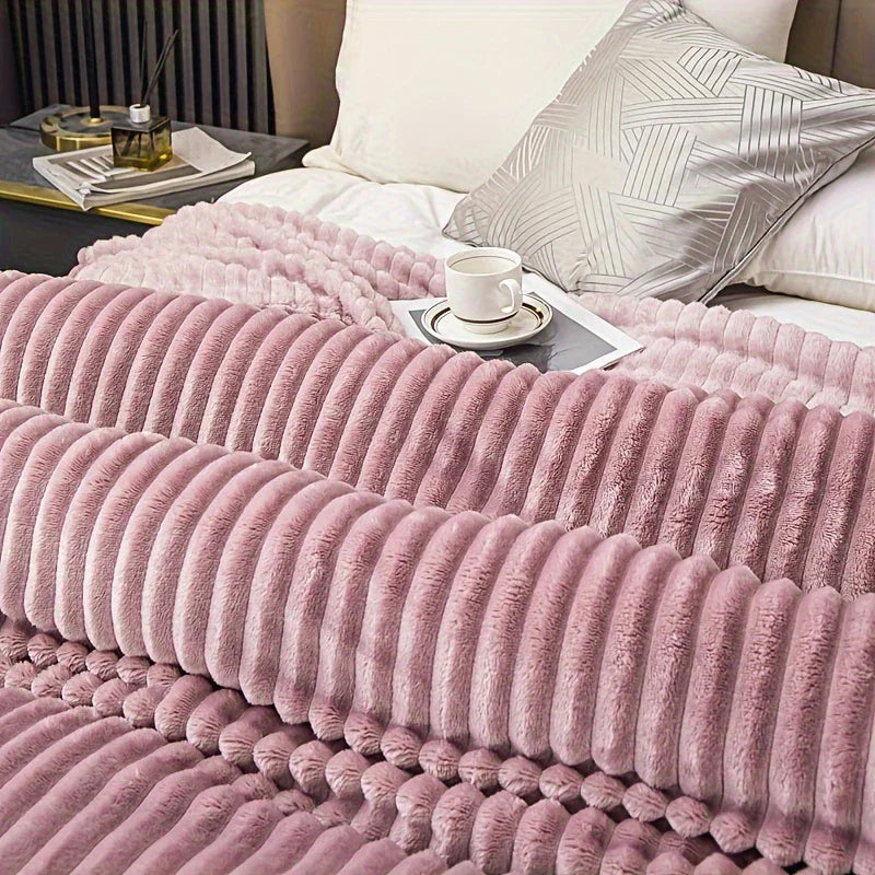 Imitation Rabbit Velvet Autumn Warm Bed Blanket or Blanket and Pillowcase Soft Warmth Winter Sofa Blankets for Throw Lap Blanket