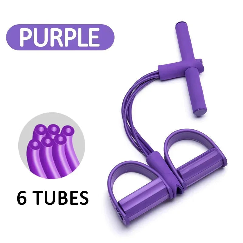 6-Tube Yoga Exercise Band Pedal Puller Band Elastic Pull Rope Flexipull Weerstandstrainer Resistance Bands for Abdomen Wais H4R6