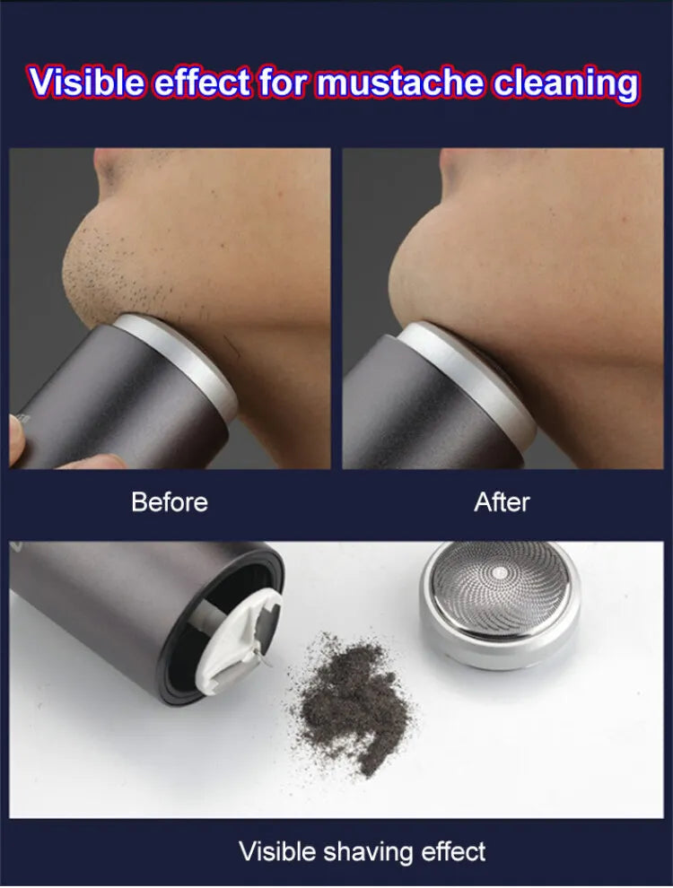 Mini Electric Shaver Portable Double Heads Quick Cleaning Type-C Rechargeable Razor Busines Travel Waterproof Small Razor Machin