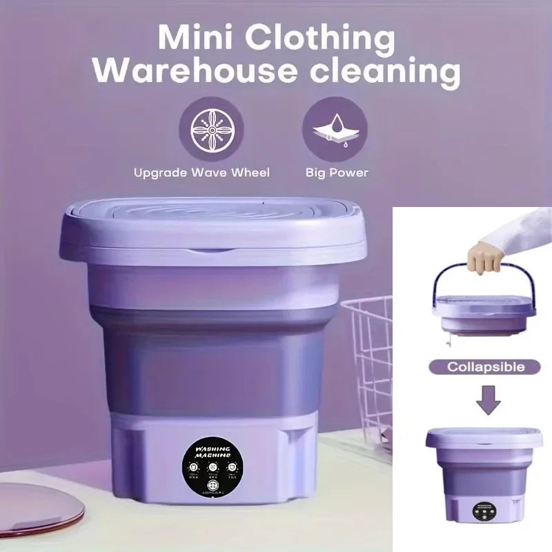 6.5L Portable Small Foldable Washing Machine with Spin Dryer For Socks Underwear Panties Washer Household Mini Washing Machine