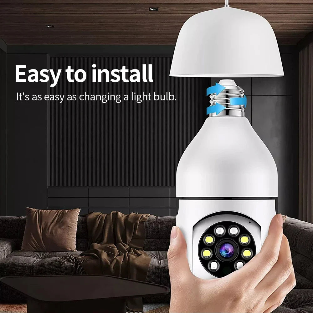 Bulb E27 Surveillance Camera Full Color Night Vision Automatic Human Tracking Zoom Indoor Security Monitor Wifi Miini IP Camera