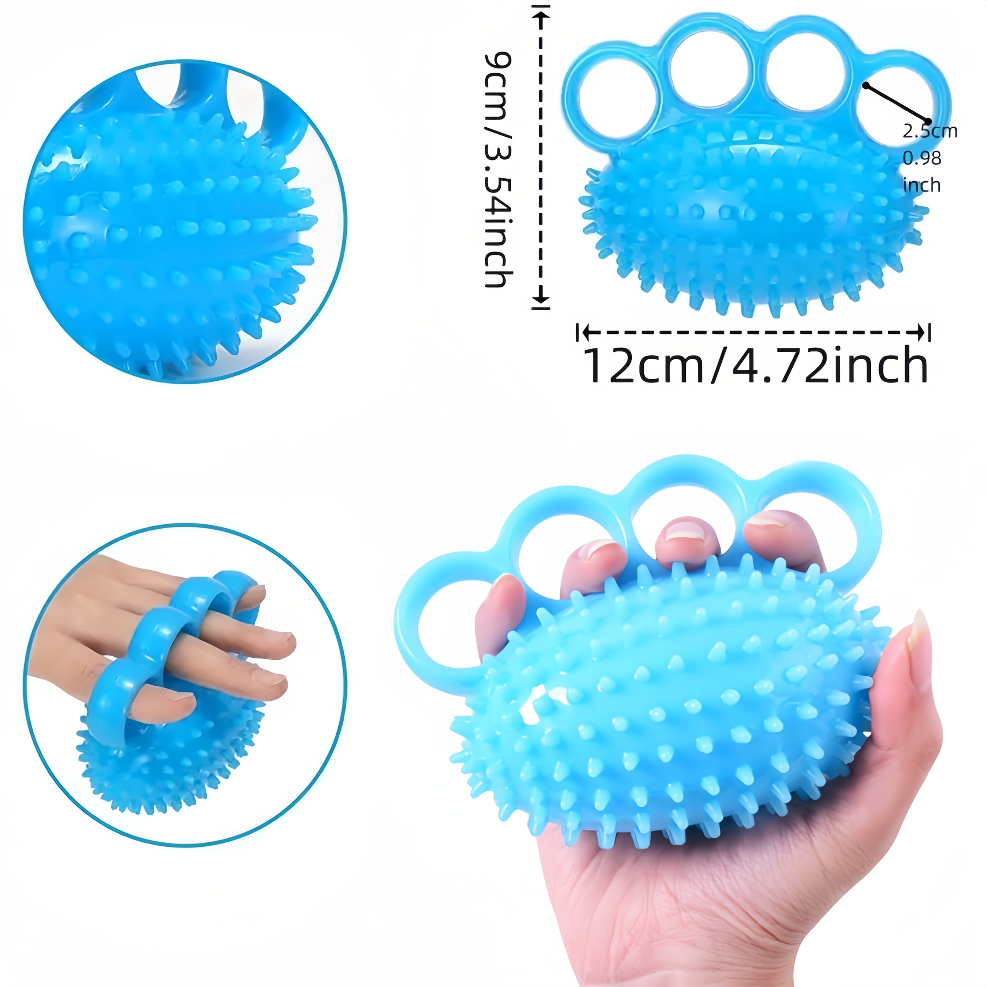 TPU Hand Grip Strengthener, Finger Exerciser, Strength Training Grip Trainer, Uncharged, Durable Exercise Equipment for Improved Hand Strength - Available in Yellow, Blue, Pink